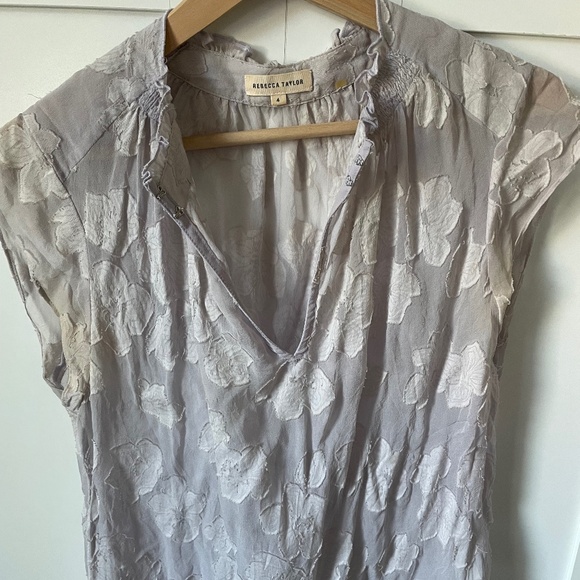 Rebecca Taylor size 4 lilac sheer silk blend top - Picture 1 of 4